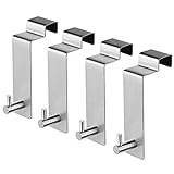 KEGII Türhaken Edelstahl 4 Stück - Kleiderhaken ohne Bohren Türgarderobe Haken für die Rück