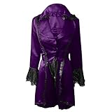 Baiomawzh Steampunk Damen Mantel Karneval Fasching Kostüm Gothic Jacke Lang Coat Retro Frack Mantel Vintage Kostüm Schwalbenschwanz S