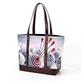 Laptop-Tasche mit Zielscheibe, Businessdruck, Schultertasche, Casual Canvas, Business Arbeit Tote Bag Aktentasche für Computer, Schule, Büro Color1