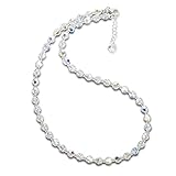 Schöner SD, Halskette aus 6mm Swarovski® Kristallperlen, Farbe: Crystal Aurora Boreale, Verschluss 925 Silber, Länge 42