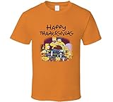LIBAI The Simpsons Happy Thanksgiving Funny Cartoon Holiday T-Shirt Orange Gr. XL, Schw