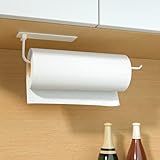 Weiß Toilettenpapierhalter KüChenrollenhalter Ohne Bohren Kuchenroller Halter,Selbstklebend Praktisch Zewa Rollenhalter Unter Dem Schrank FüR KüChe Aufbewahrung & Organisation KüChenrollenhalter W