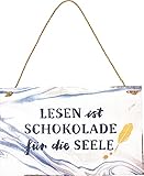 Die Spiegelburg - Holzschild „Lesen ist Schokolade..., BücherLiebe!, 17387