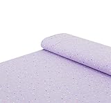 Nadeltraum Baumwoll - Jersey Stoff Bunte Sterne Sternchen Flieder - Meterware ab 25 cm x 145 cm - Stoff zum N