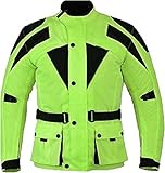 URBAN 5884 Herren-Motorradjacke mit CE-Protektoren Wasserdichte Motorradjacke aus Cordura | Herausnehmbares Thermofutter | Winddicht, regenfest und atmungsaktiv |Gelb, 3XL, UR-627