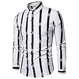 Freizeithemden Herren Urban Neue Trend Mode Gestreift Druck Herren Langarm Herbst Winter Jugend Slim Fit Strickjacke Männer Shirt Täglich Base All-Match Herren H