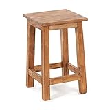 DESIGN DELIGHTS RUSTIKALER Holz SITZHOCKER Madero | 48x30x30 cm (HxBxT), Recyclingholz | Holzhocker | Farbe: 08 honigfarben gew
