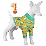 LovinPet f1fa Hundepullover für Yorkshire, hautfreundlicher Stoff, Super Dinos, Ankylosaurus, gelbe Drucke, Hundekleidung, Welpen, kaltes Wetter, Winterbekleidung für XS bis XXL R