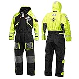 Angel-Berger Fladen Flotationganzug Flotation Suit Schwimmanzug Norwegen Thermoanzug (Schwarz/Gelb, L)