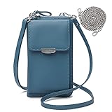 Klein Handytasche zum Umhängen Geldbörse Damen Handy Umhängetasche Leder Schultertasche Frau Portemonnaie Crossbody Tasche Brieftasche für iPhone 12/12 Pro/11/XR/X, Passt Handy unter 6,5 Z