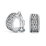 Verdrillte Kabel Kette Weben Hälfte Hoop Creolen Ohrclips Ohrringe Button Stil Splitter Ton Aus Messing