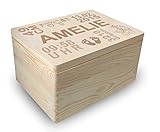 MidaCreativ zur Geburt, große Holz-Geschenkbox Gr. 3, Kiefer incl. Auswahl-Lasergravur (GB4) optional auch abschließb