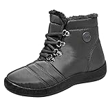 Beudylihy Herren Damen Schnürschuhe Warmhalten Plus Velvet Skischuhe Schnee Skating Schuhe Winterstiefel Wasserdicht Damen Warm Gefütterte Reitstiefel Schneestiefel Winterschuhe Wasserdicht S