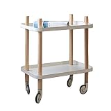 Bürowagen, Mehrzweckgestell Kinderwagen Home Storage Wohnzimmer Schlafzimmer Küche Bad Utility Trolley (Color : Beige)