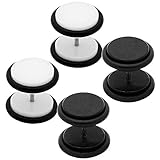 tumundo 2 Paar Set Fakeplugs Fake Plug Tunnel Ohrstecker Ohrring Ohr Edelstahl ohne Dehnstab 2 Farben schwarz weiß 6