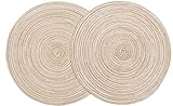 Comfy Hour Runde Tischsets, 38,1 cm Durchmesser, Hauseinweihung, Beige, 4 Stück