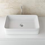 Aufsatzwaschbecken Waschschale Waschtisch Badezimmer Becken WS97 Keramik Eckig BxTxH: ca. 60,5x34,50x11