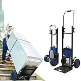 CHRYS Aluminium Hand Truck Elektro Treppensteiger Sackkarre,Transportkarre Klappbar 400 W Brushless Motor - 48 V Batterie - Schutzhülle - 170 kg Lager / 2 R