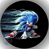 Fondant Aufleger Für den Geburtstag ein Tortenbild, Zuckerbild Essbares Foto für Torten, Tortenbild, Tortenaufleger Ø 20cm - Super Qualität Sonic The Hedgehog Nr. 6040