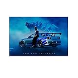 chenyun JDM Auto-Poster, Paul Walker's Nissann Skyline, Leinwand-Kunst-Poster und Wandkunst, Bild, Druck, moderne Familie, Schlafzimmer Dek