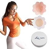 20 Stück Nippel Cover Einweg Brust Aufkleber Vliesstoff Wasserdichter und Atmungsaktiver Unsichtbare Damen Nippelabdeckung Blütenform(6cm) (10)