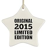 6th Birthday Original 2015 Limited Edition - Star Ornament Holz Ornament Dekoration Weihnachtsbaumschmuck - Geschenk zum Geburtstag Jahrestag Weihnachten Valentinstag