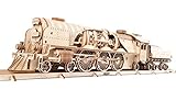 UGEARS 3D Puzzle Express Dampflokomotive Holzpuzzle Modellbau Set Denkspiel - DIY Puzzle Lernspielzeug - Umweltfreundlicher Holz Modellbausatz - Für Erwachsene &