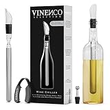 VINENCO Weinkühler Set, Flaschenkühler + Dekanter 3-in-1 Premium Wein Zubehör: Edelstahl Flaschen-Weinkühlstab + Dekantier-Belüfter + Ausgießer | Bar Geschenk Frauen Männer, Rot- Weißwein Geschenk