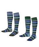 ESPRIT Unisex Kinder Multi Stripe 2-Pack K KH Socken, Grün (Pine 7292), 35-38 (2er Pack)