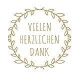 Super Idee 100 kleine runde Aufkleber Vielen Herzlichen Dank 4cm Durchmesser Selbstklebende Sticker für Hochzeit Taufe Kommunion Geburtstag Gastgeschenke give-Away Deko Feste Geschenk