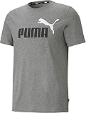PUMA Herren T-Shirt - ESS+ Essentials 2 Col Logo Tee, Rundhals, Kurzarm, Uni Grau M