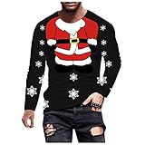 Weihnachts-Shirt Männer T-Shirt Geschenkidee T-Shirt,Winter T-Shirt Feiertage Geschenk Fitness Muscle Shirt Fun Weihnachtsmotiv Rundhals Ausschnitt Slim F