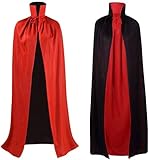 MTYD Vampirumhang Rot und Schwarz Umhang Dracula Kostüm Erwachsene Hexen Umhang Verkleidung für Damen und Herren 140
