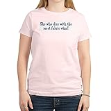 CafePress Funny Quilters Damen T-Shirt mit Rundhalsausschnitt, Rosa Gr. M,