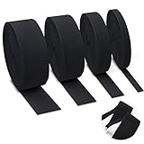 Auckpure 20 Meter Gummiband Schwarze Breite 10mm 20mm 30mm 40mm Gummibänder Nähen 4 Stück für Hosengummi DIY Handwerk Stoffe zum Nähen - Nicht Leicht Verformbar - Elastisches Farbband (Schwarz)