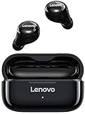Lenovo LP11 TWS Kopfhörer, kabellos, Bluetooth 5.0, Stereo, Geräuschunterdrückung, mit Mikro-Kontrolle, 30 Stunden Akkulaufzeit (Schwarz)