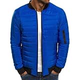 ZDDHOODY Winterjacke Herren Parka Daunen Jacke Parka Stehkragen Reißverschluss Winter Jacke Warmer Übergangsjacke Outdoorjacke Windjacke Windbreaker Freizeitjacke Leicht Puffer Jacke Softshelljack