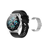 YWS Smartwatches für Herren und Damen, wasserdicht, Bluetooth, Herzfrequenzüberwachung, Anruf, benutzerdefiniertes Zifferblatt, kabelloses Laden für Android iOS (A) (D)