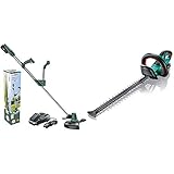 Bosch Rasentrimmer UniversalGrassCut 18-260 (1 Akku, 18 Volt System, 26 cm) & Akku Heckenschere AHS 50-20 LI (1 Akku, 18 Volt System, Schnittlänge 50cm, Messerabstand 20mm, im Karton)