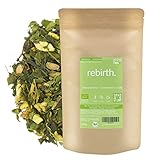 DrinkTea Rebirth Bio Superfood Tee Nachfüllbeutel | Heiß & Eistee | Loser Grüner Sencha mit Matcha, Löwenzahn, Moringa, Mariendistel, Brennnessel | Orange Minze Ingw