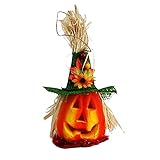 Mengove Nette Halloween Light Up Jack KüRbis Flashing Laterne Dekorative Props GroßE Geisterhaus Laterne Holz Friedhof Herbst Led Teelicht Herbstdeko DekoküRbis Tischdeko T