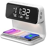 WILIT A26 Nachttischlampe mit Ladefunktion, Touch Control Dimmbar Tischlampe mit 5W Wireless Charger, Nachtlicht für Schlafzimmer W