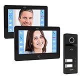 ELRO PRO PV40 Full HD Video-Türsprechanlage mit 2 Farbbildschirmen-Mit Voicemail-13 Klingeltöne-Modernes Design, 2 F