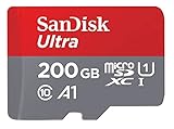 SanDisk Ultra 200GB MicroSDXC Speicherkarte + SD-Adapter mit A1 App-Leistung bis zu 100 MB/s, Klasse 10, U1