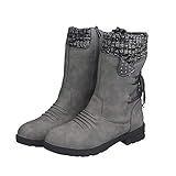 UMore Kniehohe Stiefel Damen Schnee Dauerhaft Draussen Thermal Winter Warm Wasserdicht Mittelhoher Stiefel Winterstiefel F