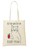 Kitten Wasted On Bloody Meowys Funny Cat Tragetasche Eink