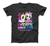 Awesome Since 2011 10 Years Old 10th Birthday Panda Unicorn T-Shirt Sweatshirt Hoodie Tank Top for Men W