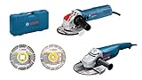 Bosch Professional Winkelschleifer-Set GWS 22 230 JH + GWX 750 125 (inkl. 2 Diamanttrennscheiben, im Koffer)