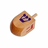 SHUCK24 Dreidel BZW. Sevivon, traditioneller hebräischer Kreisel, EIN tolles Geschenk für Kinder zum Channukafest (Höhe mit Stiel ca. 8 cm, Breite ca 3,5 cm)