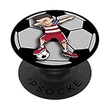 Dabbing Soccer Boy – Amerika-Fußball-Fans Trikot USA-Flagge PopSockets mit austauschbarem PopGrip